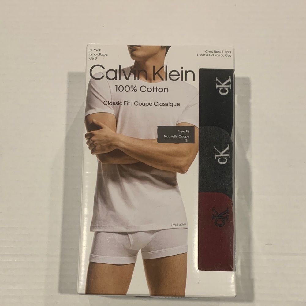 NWT Calvin Klein Men 3Pack Cotton Crew Neck Classic Undershirts sz Medium